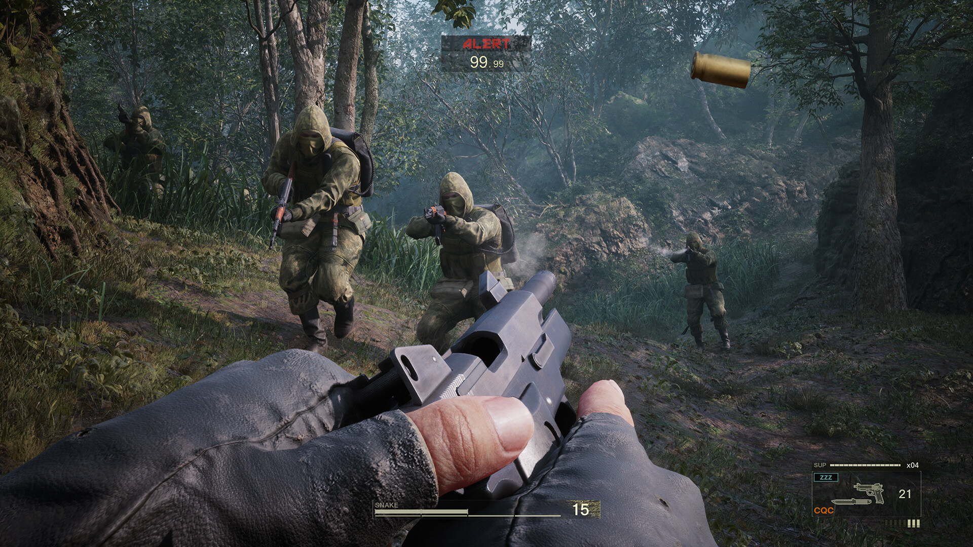 Snake using CQC on an enemy soldier