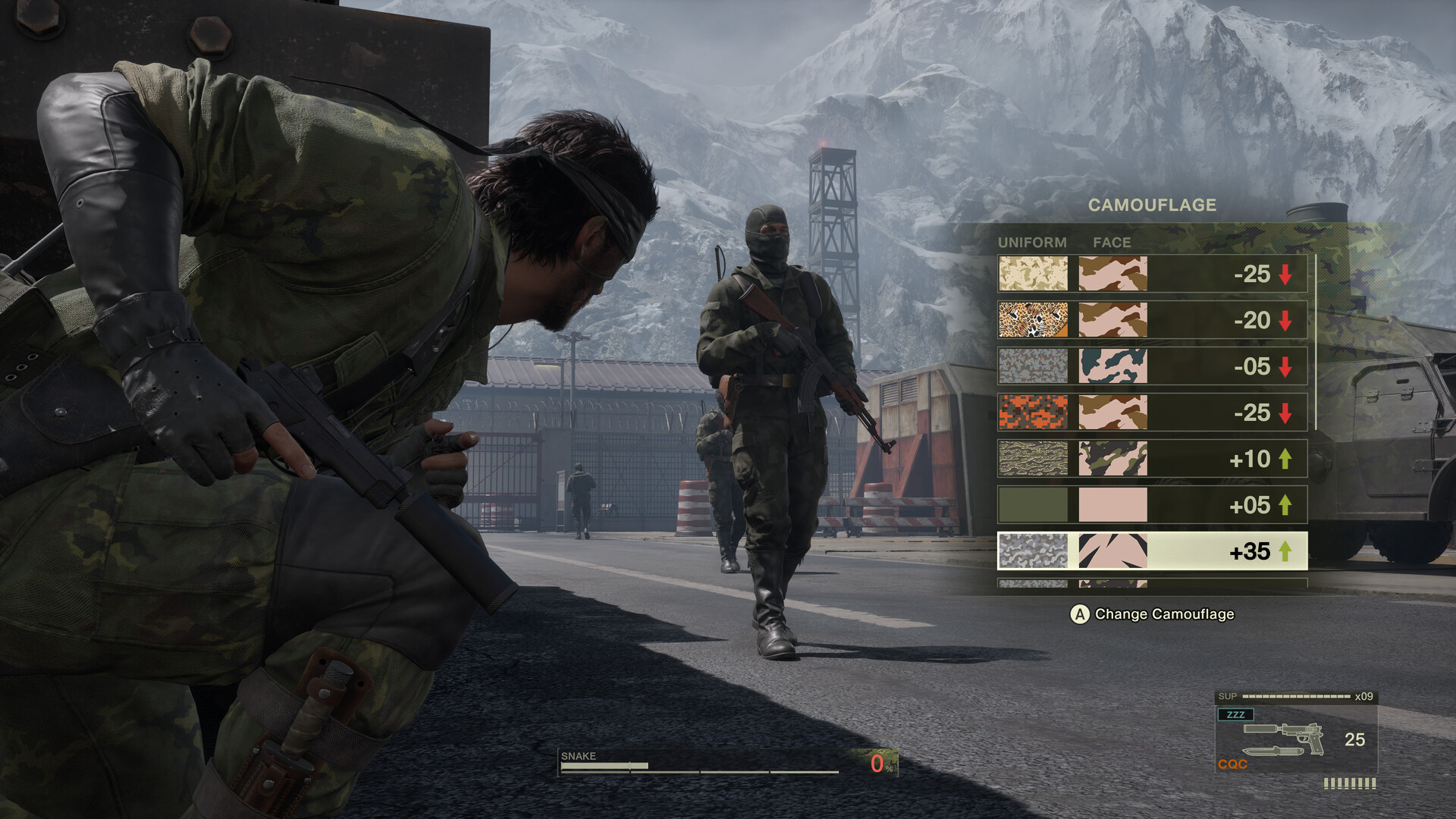 Naked Snake and EVA on the motorcycle